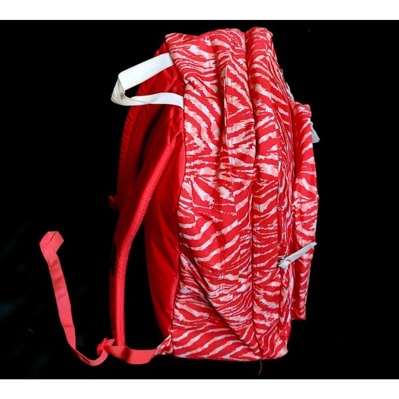 Jansport Teen Adult 17.5" Backpack WILD AT HEART Red White Zebra Stripes VGC! - Picture 6 of 15